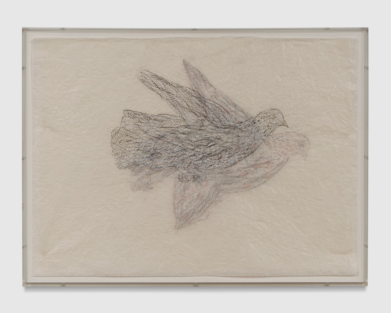 Kiki&amp;nbsp;Smith

Shadow Drawing July,&amp;nbsp;2024

crayon and watercolor on gampi silk tissue

18-1/4&amp;quot; &amp;times; 24-3/4&amp;quot; (46.4 cm &amp;times; 62.9 cm) 19-3/4&amp;quot; &amp;times; 26-1/2&amp;quot; &amp;times; 1-1/2&amp;quot; (50.2 cm &amp;times; 67.3 cm &amp;times; 3.8 cm), framed