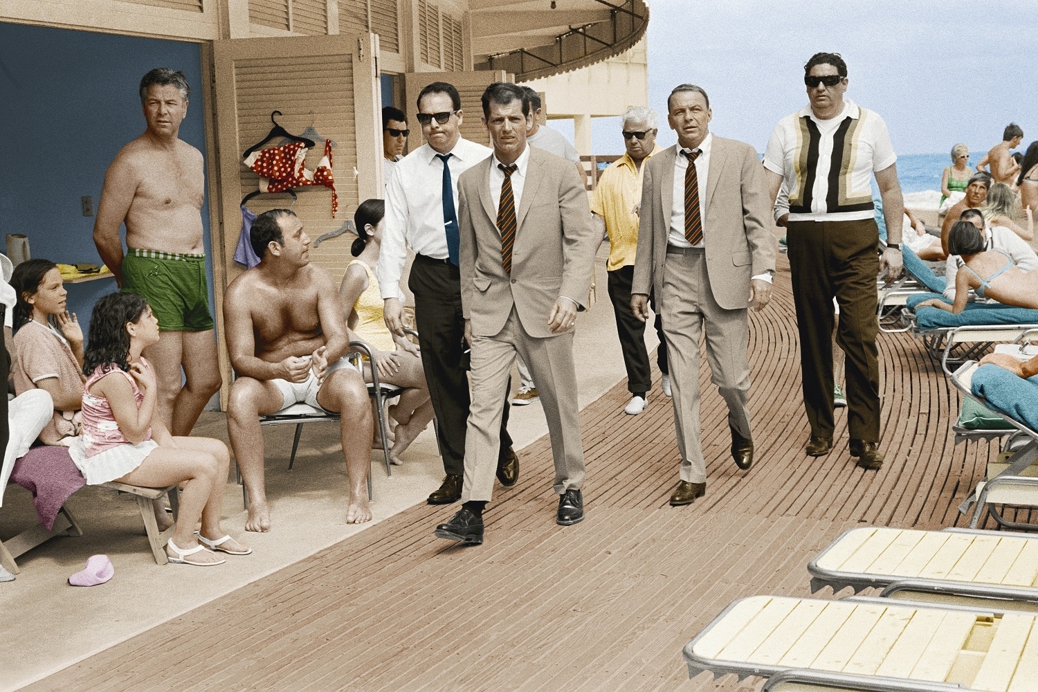 Terry O'Neill  Frank Sinatra, Miami Boardwalk (colourised), 1968