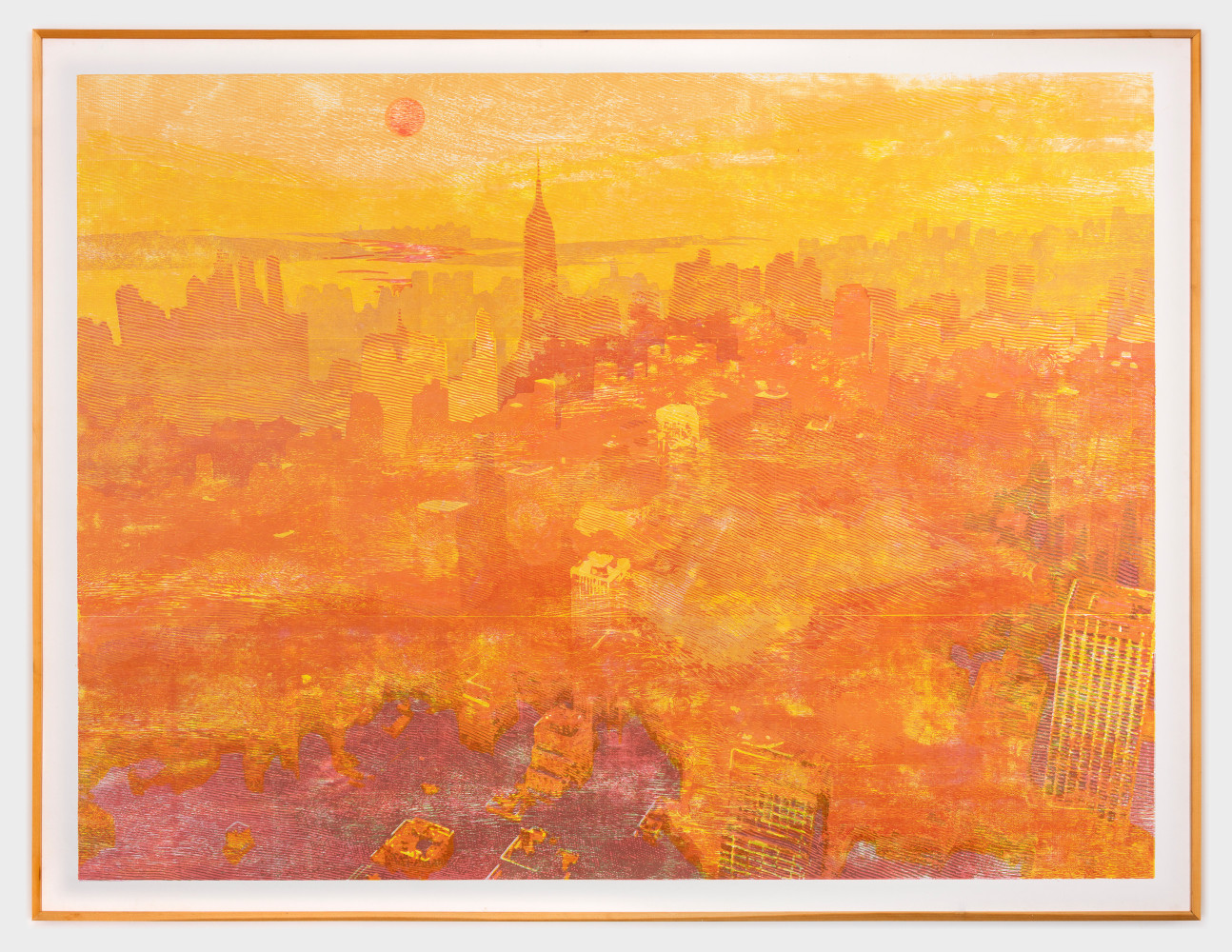 Zorawar Sidhu and Rob Swainston

New York; Smoky Day

2023-2025

Multi-color woodcut on fabric

Framed: 78 x 102 1/8 inches

198.1 x 260.4 cm

Edition of 3 + 2 AP

(ZSRS 24/005)