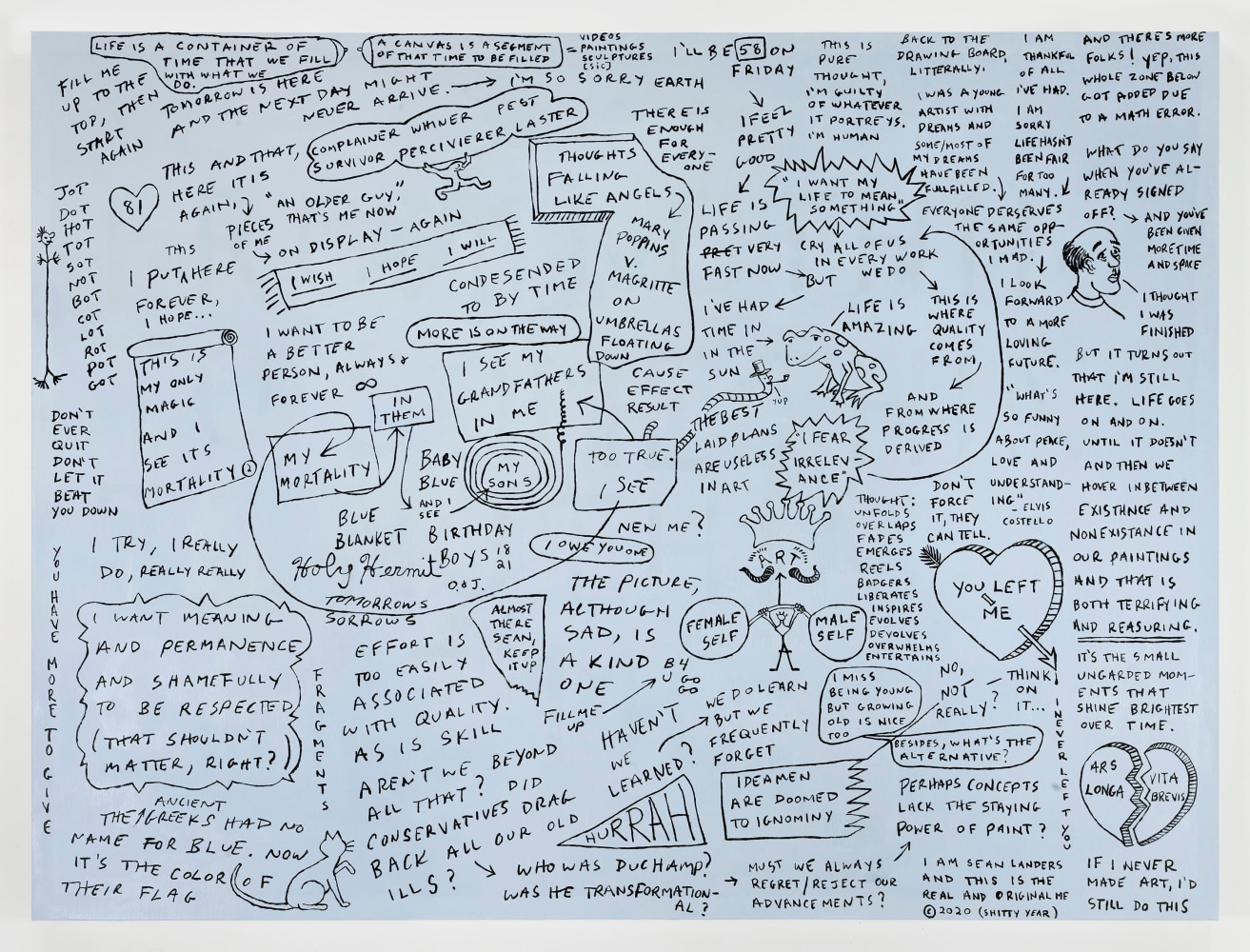 Sean Landers

If I Never&amp;nbsp;

2020

Oil on linen

54 x 72 inches

137.2 x 182.9 cm