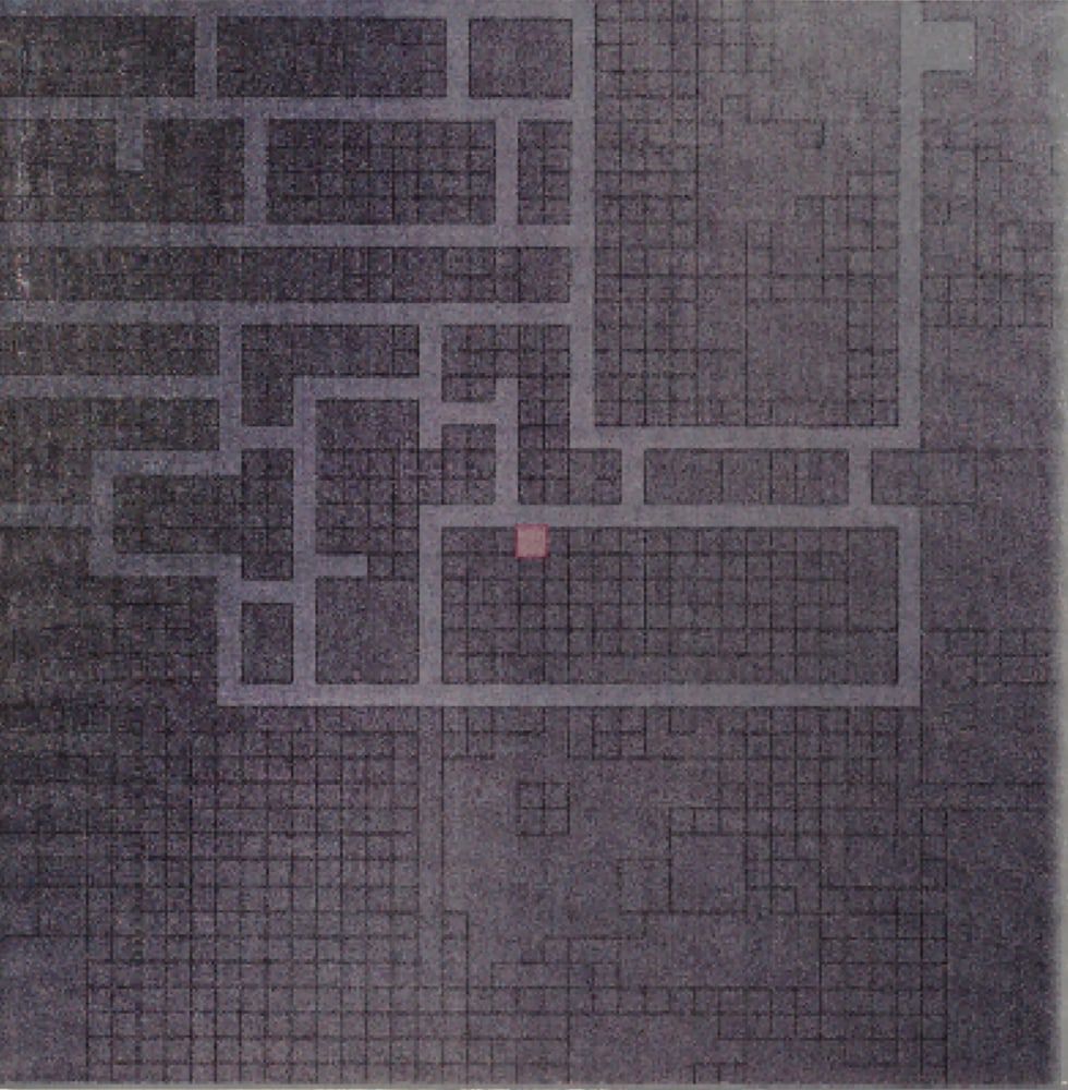 Simon Denny

Metaverse Landscape 16: Decentraland Parcel -102,-63

2023

Oil on canvas, UV print, Ethereum paper wallet, dynamic ERC-721 NFT

39.37 x 39.37 x 1.77 inches

100 x 100 x 4.5 cm