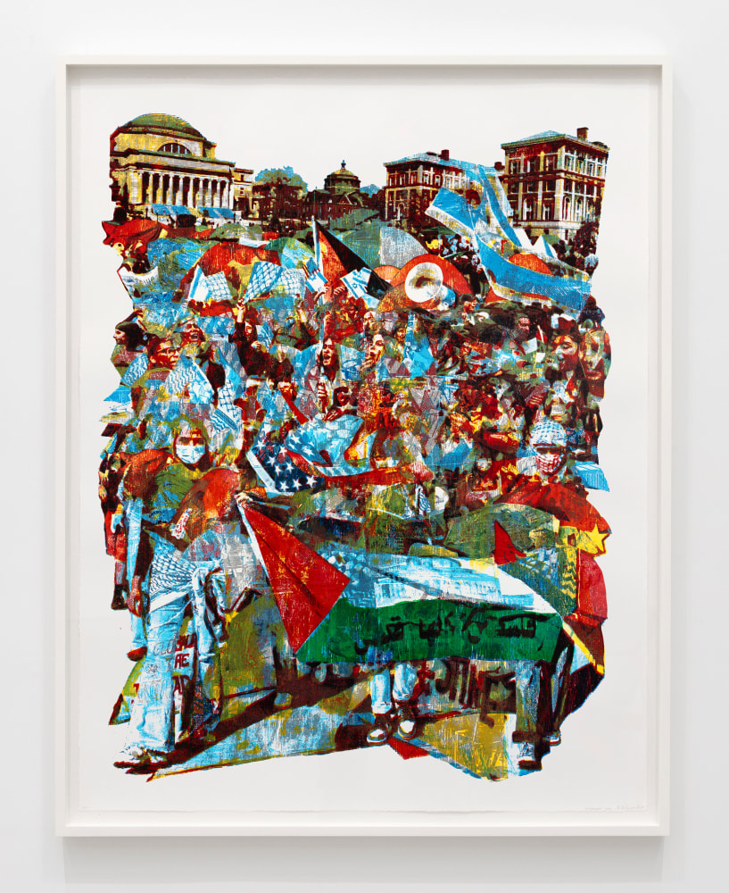 Zorawar Sidhu and Rob Swainston

A Great Encampment

2024-2025

Silkscreen and woodcut on Coventry Rag paper

Framed: 55 5/8 x 44 1/8 inches / 141.3 x 112.1 cm

Unframed: 52 5/8 x 41 inches / 133.7 x 104.1 cm

Edition of 7 + BAT and 2 AP

(ZSRS 24/012)