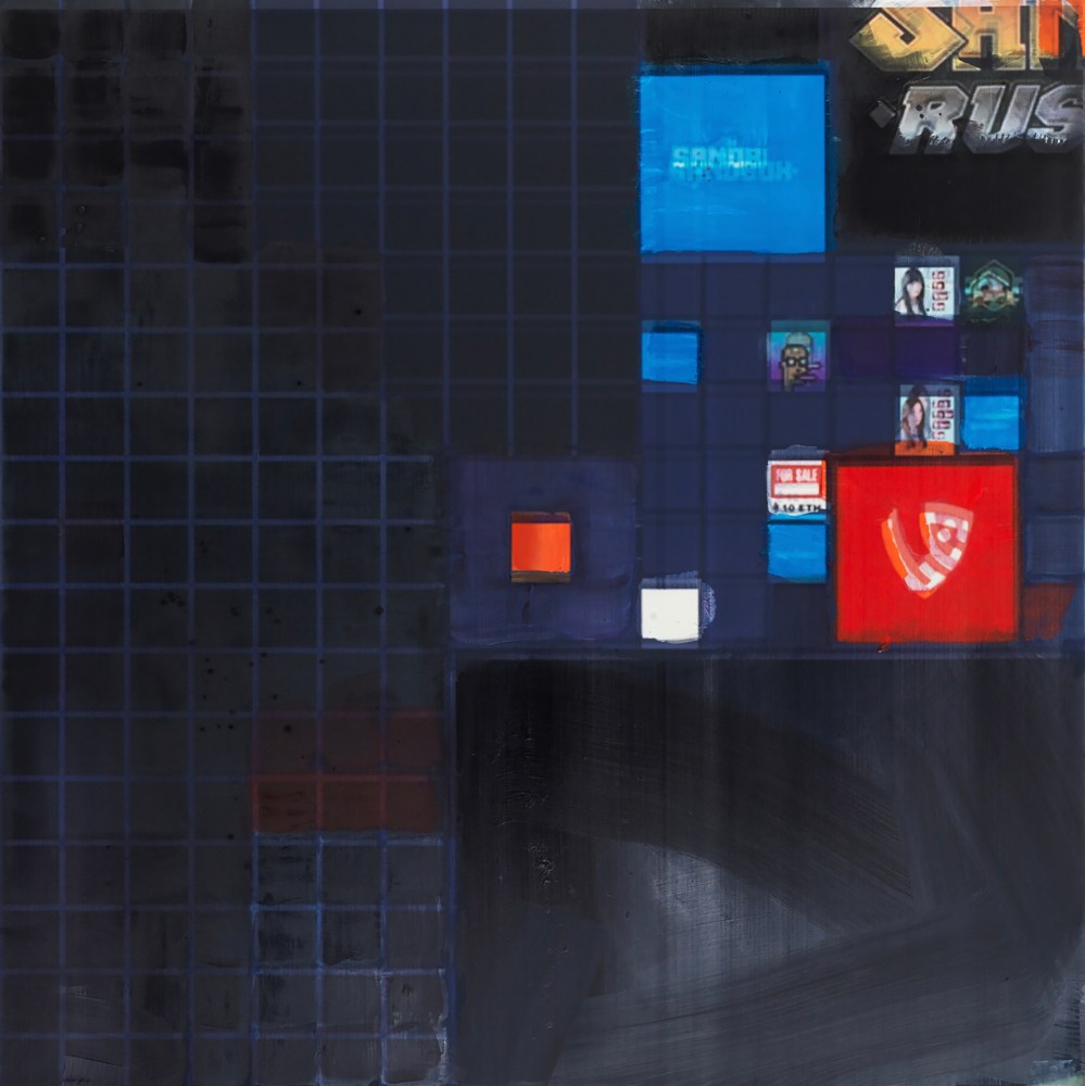 Simon Denny

Metaverse Landscape 26: The Sandbox Land (-179, 37)

2023

Oil on canvas, UV print, Ethereum paper wallet, dynamic ERC-721 NFT

78.74 x 78.74 x 1.77 inches

200 x 200 x 4.5 cm