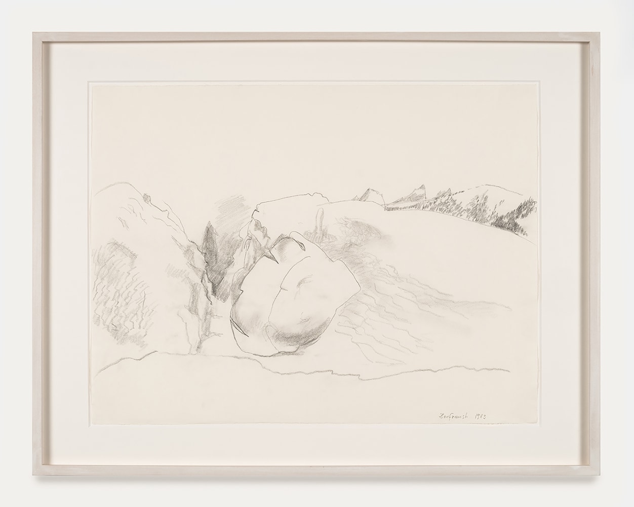 Maria Lassnig

Zerfranst (Frayed)

1983

Pencil on paper

24.75 x 31.5 inches

62.8 x 80.3 cm

(ML 24/007)