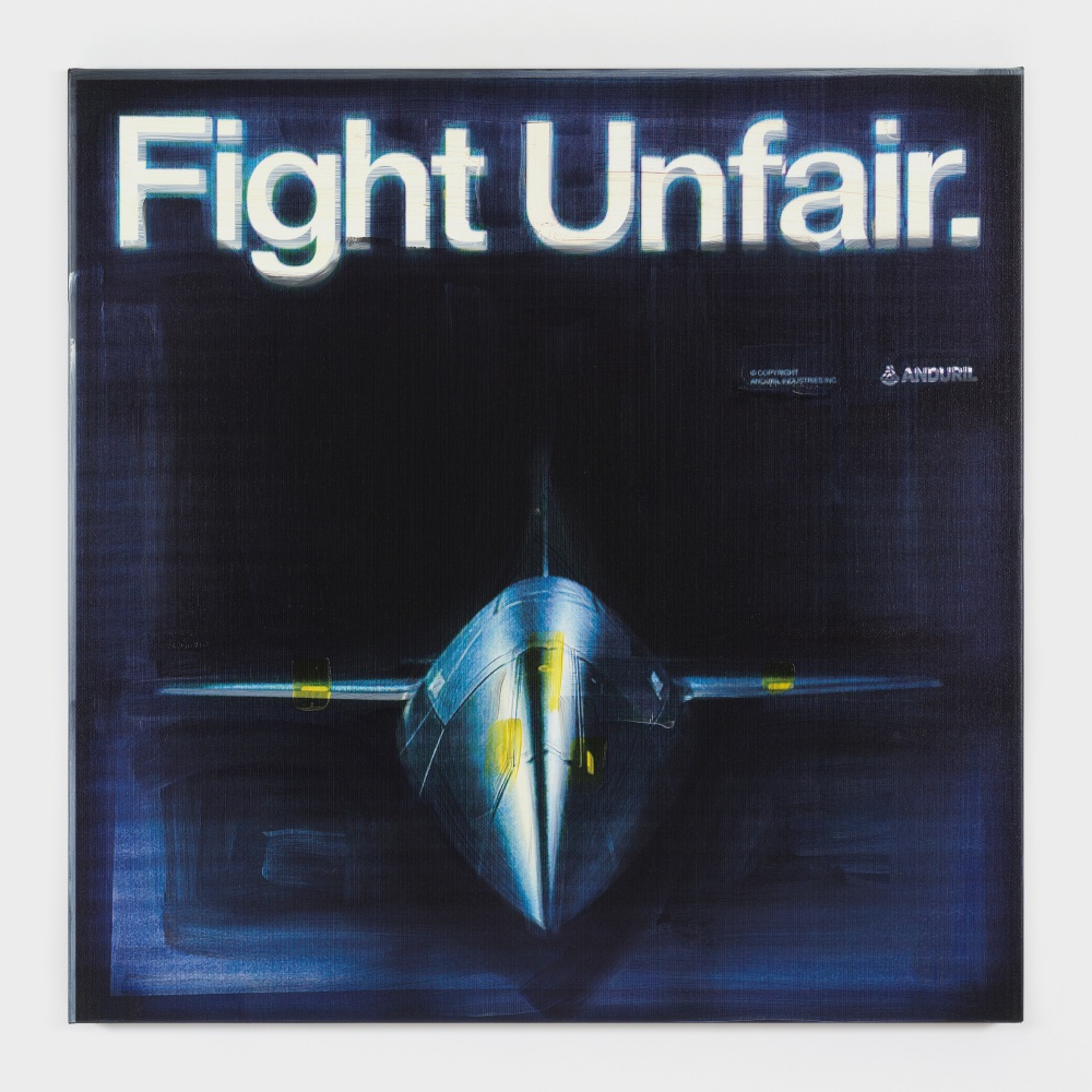 Simon Denny

Dungeon map 7: Anduril Industries &amp;lsquo;Fight Unfair&amp;rsquo; advertisement

2024

Oil and UV print on canvas

39.4 x 39.4 inches

100 x 100 cm

(SD 24/012)