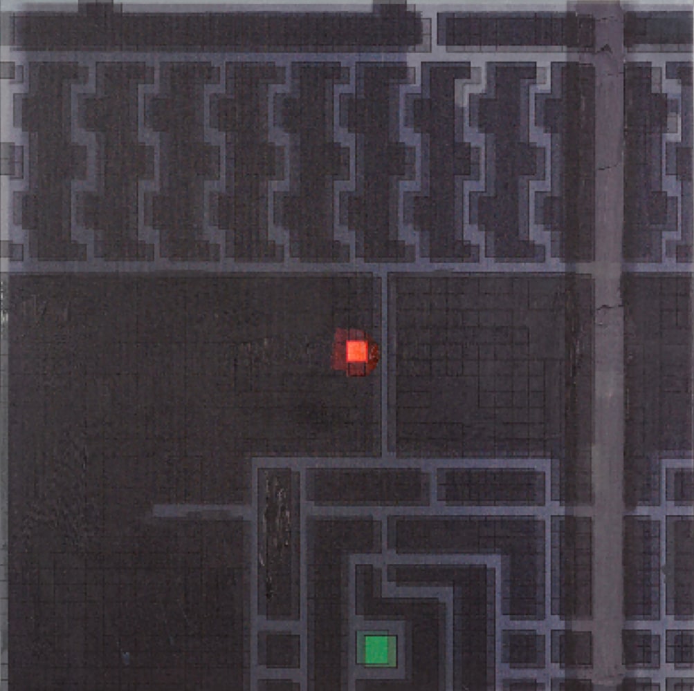 Simon Denny

Metaverse Landscape 9: Decentraland Parcel -15, -114

2023

Oil on canvas, UV print, Ethereum paper wallet, dynamic ERC-721 NFT

39.37 x 39.37 x 1.77 inches

100 x 100 x 4.5 cm