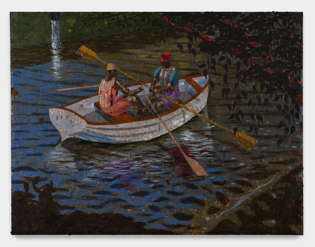 Derek Fordjour

Navigational Perplexity

2023

Acrylic, charcoal, cardboard, oil pastel and foil on newspaper mounted on canvas

65 x 85 inches

165.1 x 215.9 cm

(DF 23/026)