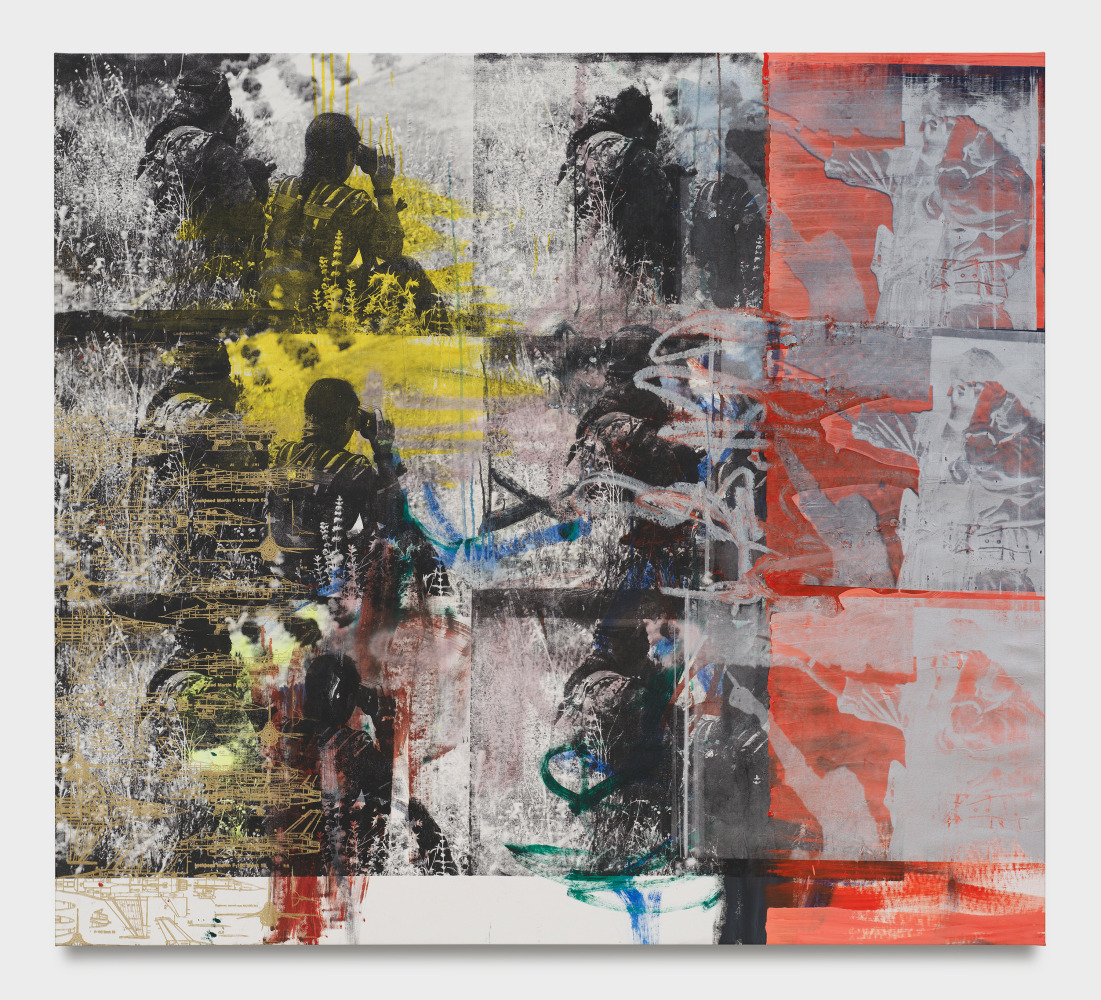 Leyla Yenirce

Scouting

2024

Oil, acrylic spray, and screen print on canvas

70 7/8 x 78 3/4 inches

180 x 200 cm

(LY 24/011)