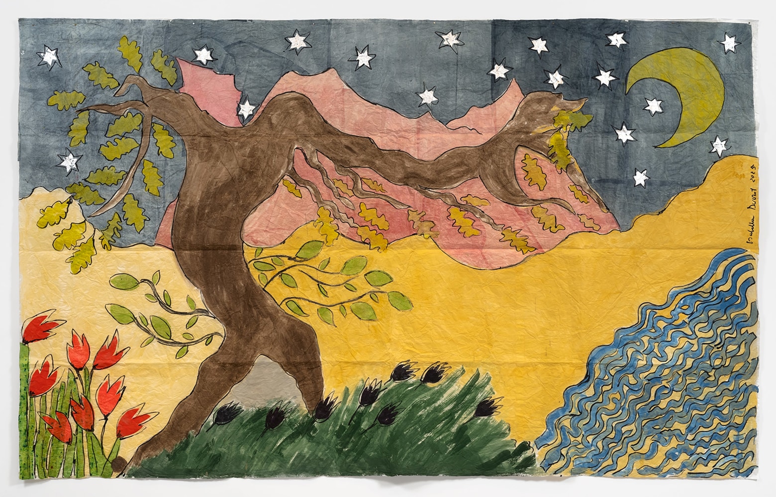 Isabella Ducrot

The Visited Land VIII

2025

Pigments, meteorite pigment,and collage on Japan paper

97 x 155 in

246.4 x 393.7 cm

(ID 25/032)