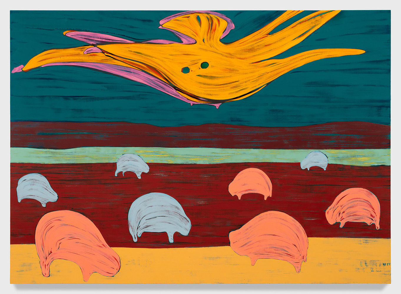 Nicola Tyson

The Flyover

2024

Acrylic on canvas

77 x 107 inches

195.6 x 271.8 cm

(NT 24/012)