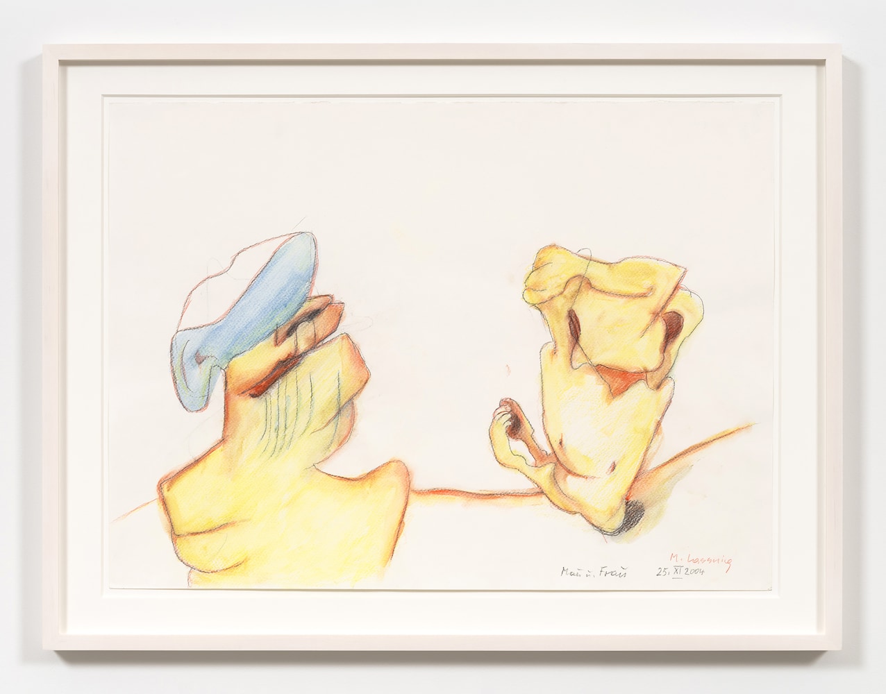 Maria Lassnig

Mann und Frau

(Man and Woman)

2004

Pencil, colored pencil, watercolor on paper

17.5 x 23.6 inches

44.4 x 60 cm

(ML 23/010)