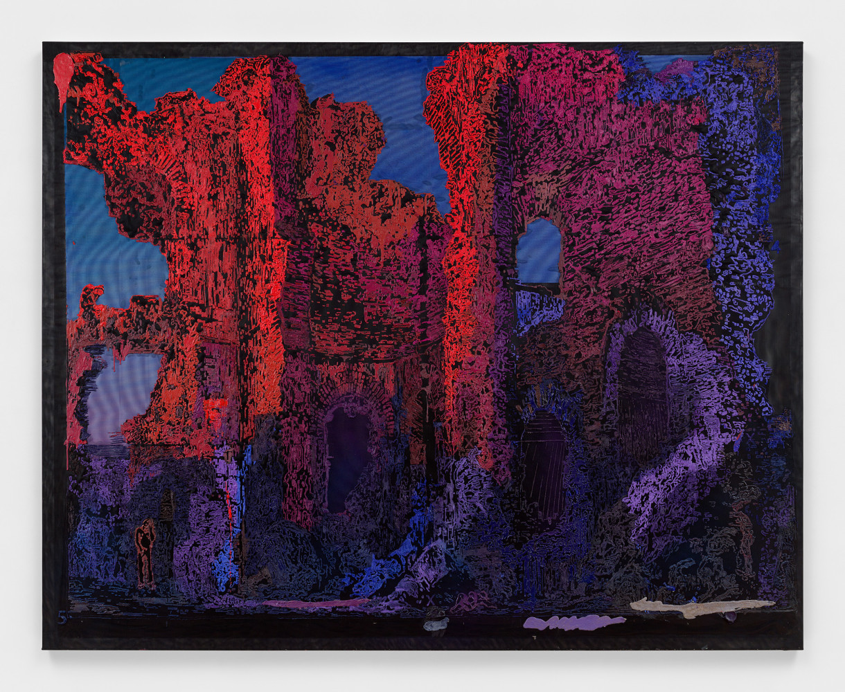 Austin Martin White

Composite Ruin 1 (after Piranesi), 2025

Acrylic medium, pigment, rubber, spray paint, vinyl, screen mesh, paper

120 x 150 1/4 in
304.8 x 381.6 cm

(AMW 24/015)