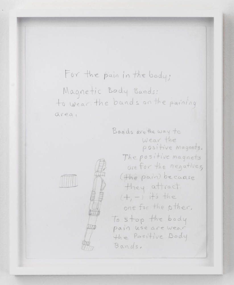 PATRICIA SATTERWHITE
For the pain in the body Magnetic Body
Bonds
1998-2001
Graphite on paper
11 by 8 1/2 in. 27.9 by 21.6 cm.
MI&amp;amp;N 16375
