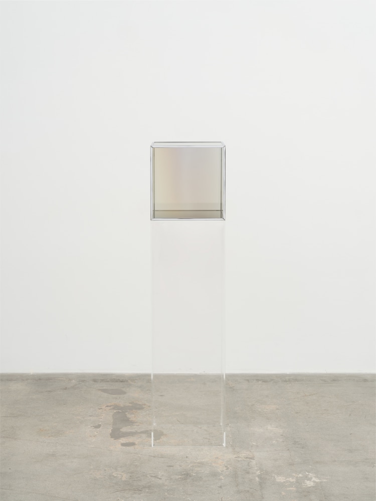 Larry Bell

Old Timer, 1969

Coated glass with chrome edging

12 &amp;frac14; &amp;times; 12 &amp;frac14; &amp;times; 12 &amp;frac14; inches (31 &amp;times; 31 &amp;times; 31 cm)

Courtesy Hauser &amp;amp; Wirth

Photo by Jeff McLane

&amp;copy; 2023 Larry Bell / Artists Rights Society (ARS), New York
