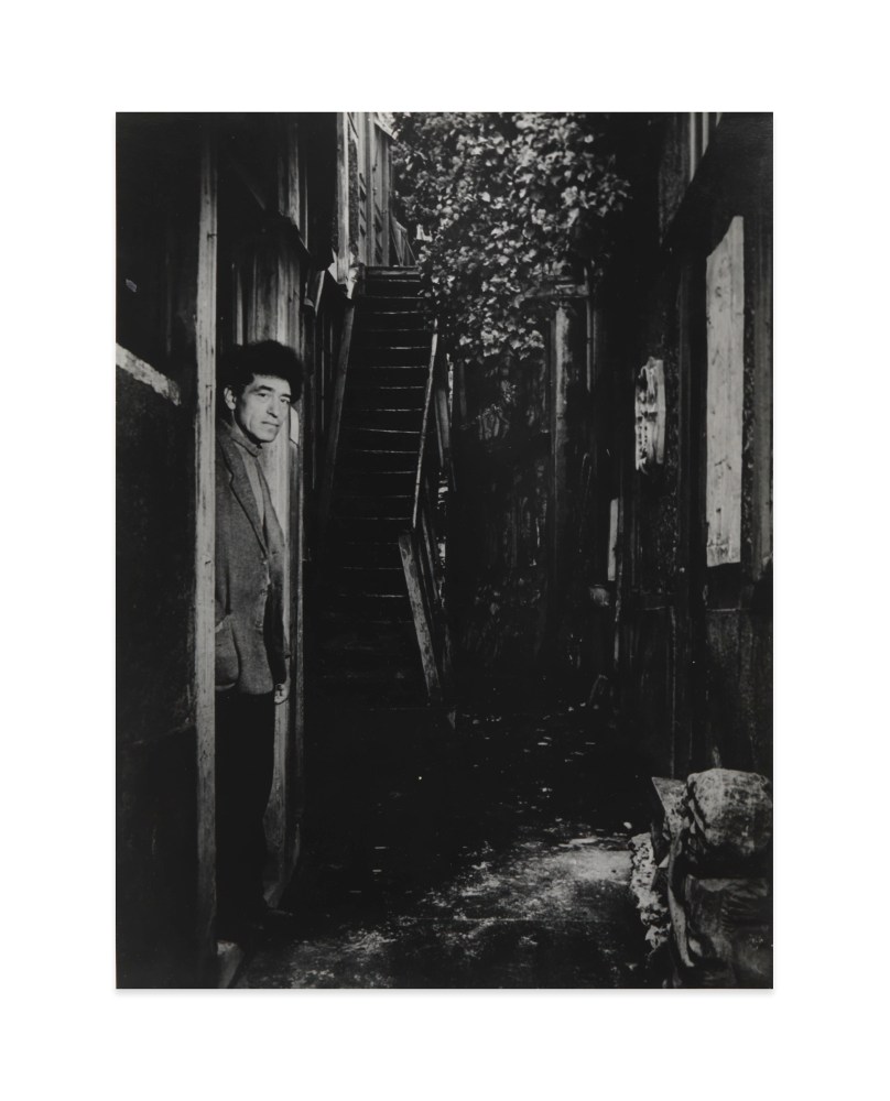 Giacometti &amp;agrave; la porte de son atelier, rue Hippolyte-Maindron&amp;nbsp;(Giacometti at the door of his studio, Rue Hippolyte-Maindron), 1947-1948

gelatin silver print on double weight paper

image: 11 7/8 x 9 1/8 in. / 30.2 x 23.2 cm

sheet: 11 7/8 x 9 1/8 in. / 30.2 x 23.2 cm

verso: signed, stamped &amp;lsquo;COPYRIGHT by BRASSA&amp;Iuml; 81, Faubourg St. Jacques PARIS 14eme T&amp;eacute;l. 707.23.41&amp;rsquo;, inscribed &amp;lsquo;PN1476/2&amp;#39;