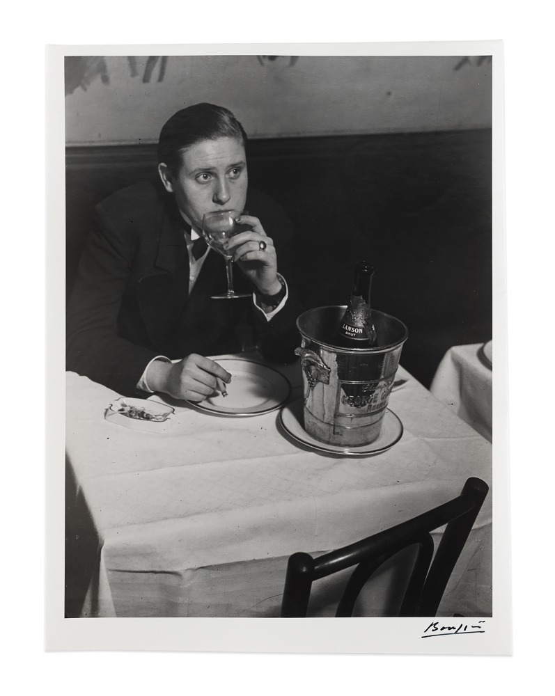 Au Monocle, Jeune invertie&amp;nbsp;(Woman Dressed as a Man at Le Monocle, Montparnasse), c. 1932
gelatin silver print on double weight paper
image: 14 3/16 x 10 3/4 in. / 36.0 x 27.3 cm

sheet: 15 1/8 x 11 5/8 in. / 38.4 x 29.5 cm&amp;nbsp;

recto:&amp;nbsp;signed, lower right&amp;nbsp;

verso:&amp;nbsp;stamped &amp;lsquo;Copyright&amp;nbsp;by BRASSA&amp;Iuml;&amp;rsquo;;&amp;nbsp;&amp;lsquo;INTERDICTION DE REPRODUIRE SANS AUTORISATION DE L&amp;rsquo;AUTEUR; &amp;lsquo;Tirage de l&amp;rsquo;Auteur&amp;rsquo;, inscribed &amp;lsquo;Page 160&amp;rsquo;; &amp;lsquo;Pl. 432&amp;rsquo;; &amp;lsquo;PN1641/2&amp;rsquo;&amp;nbsp;