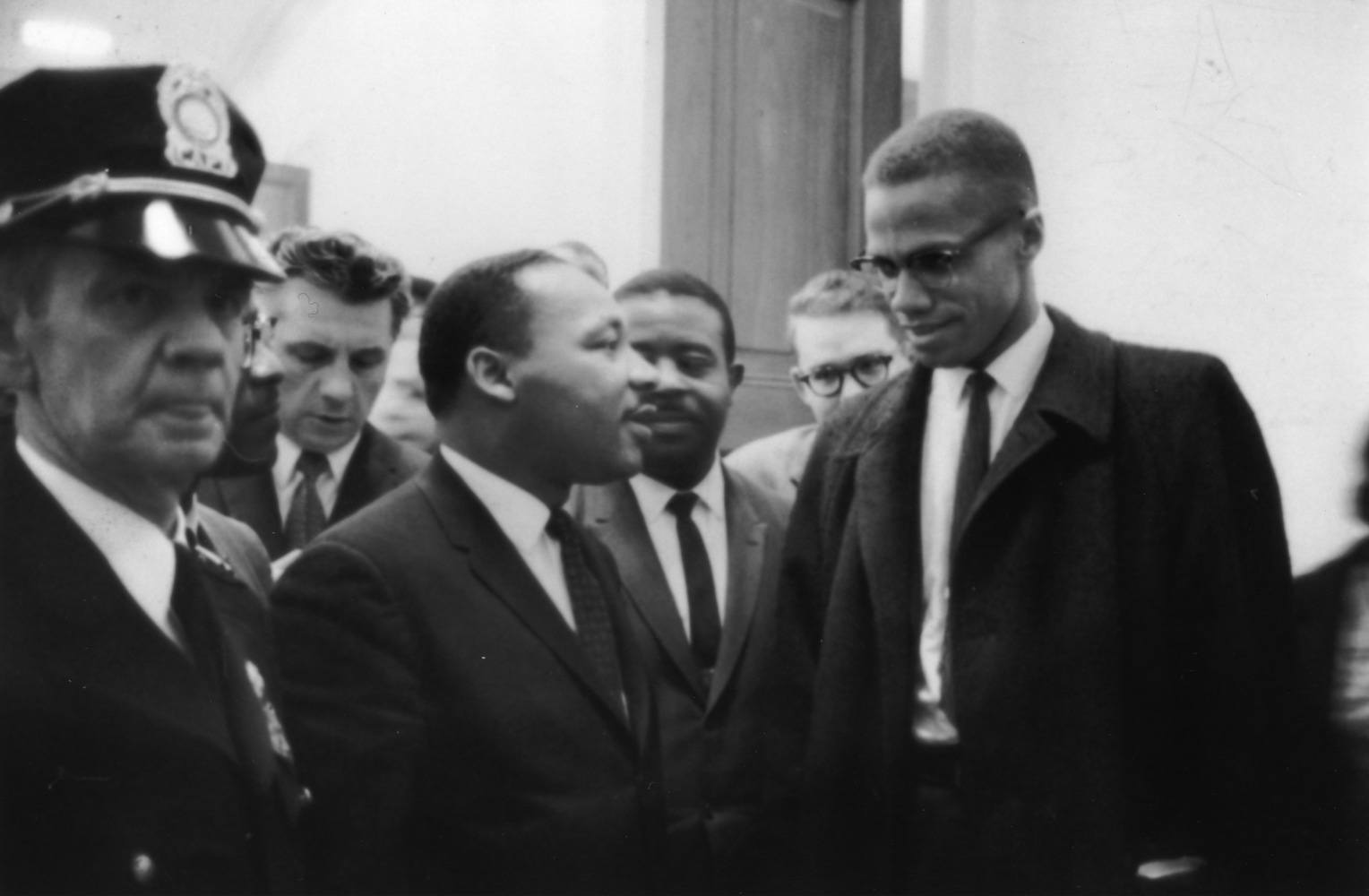 Dr. Martin Luther King , Jr. with Malcolm X , March 26, 1964 (Courtesy Library of Congress)