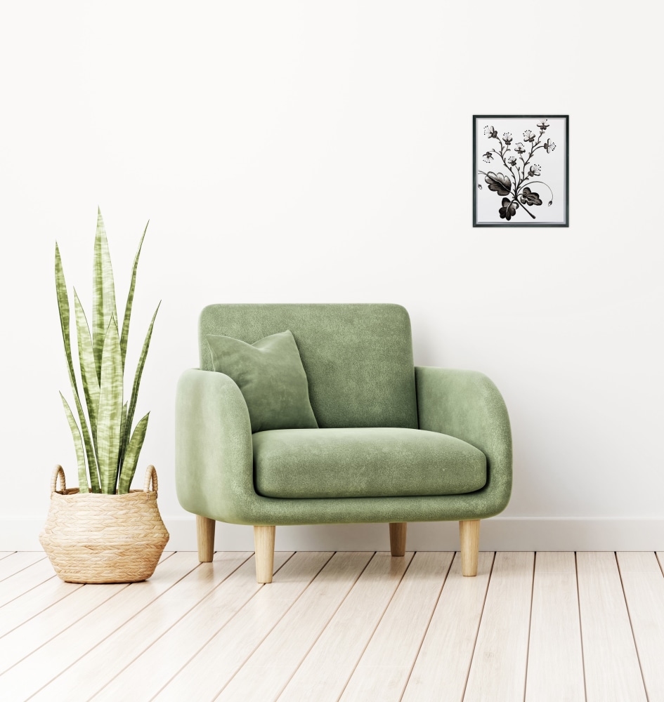 Mockup of the art hanging on a wall