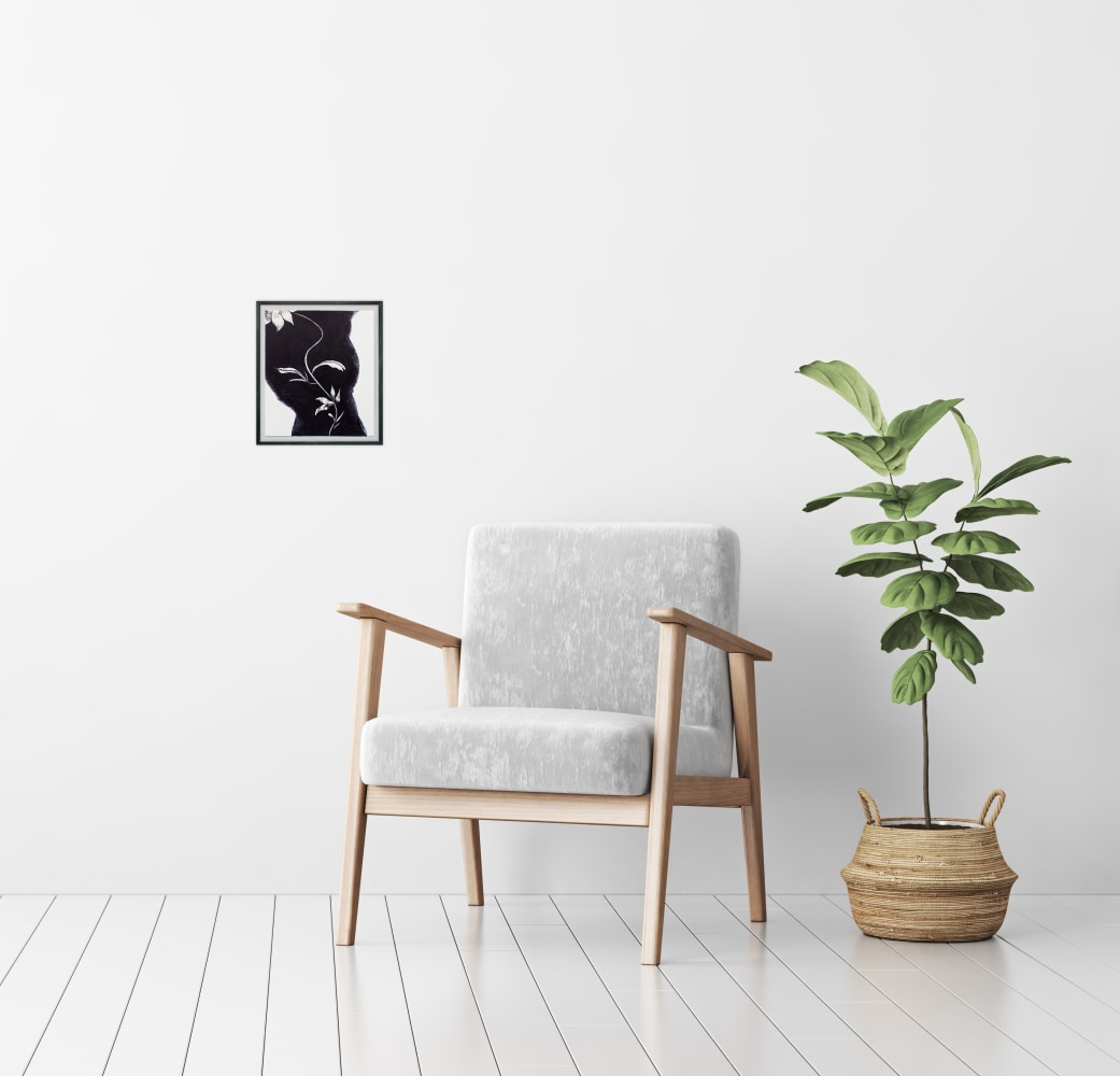 Mockup of the art hanging on a wall