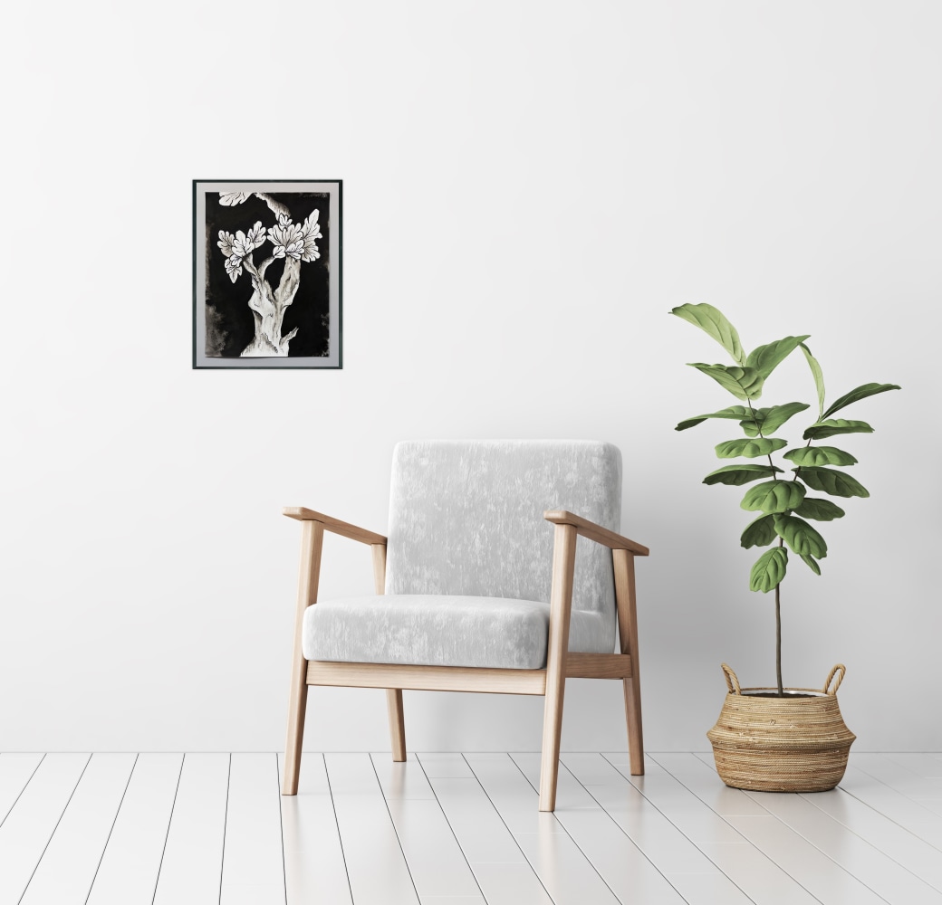 Mockup of the art hanging on a wall