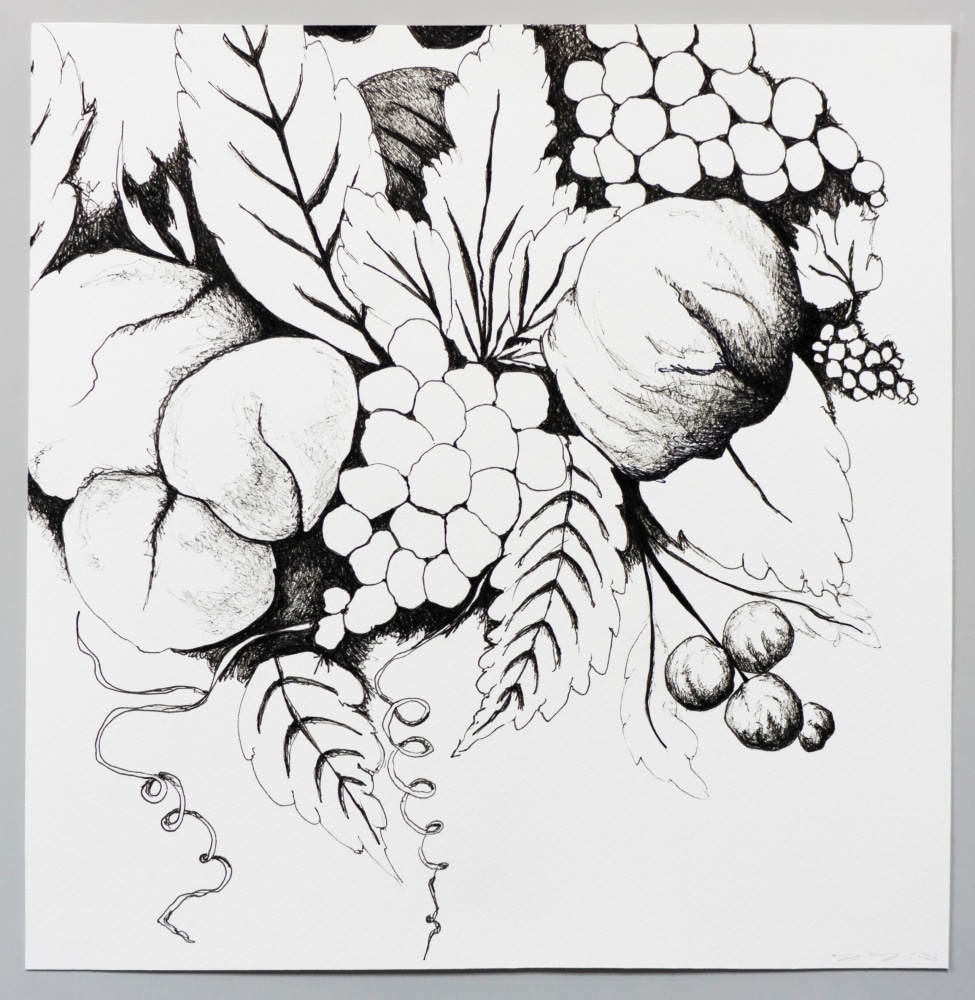 pen on paper floral drawing