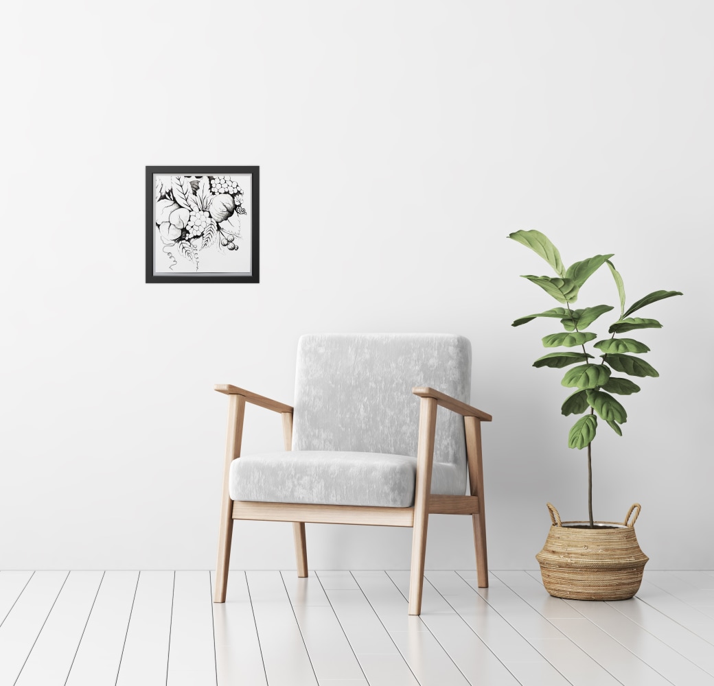 Mockup of the art hanging on a wall