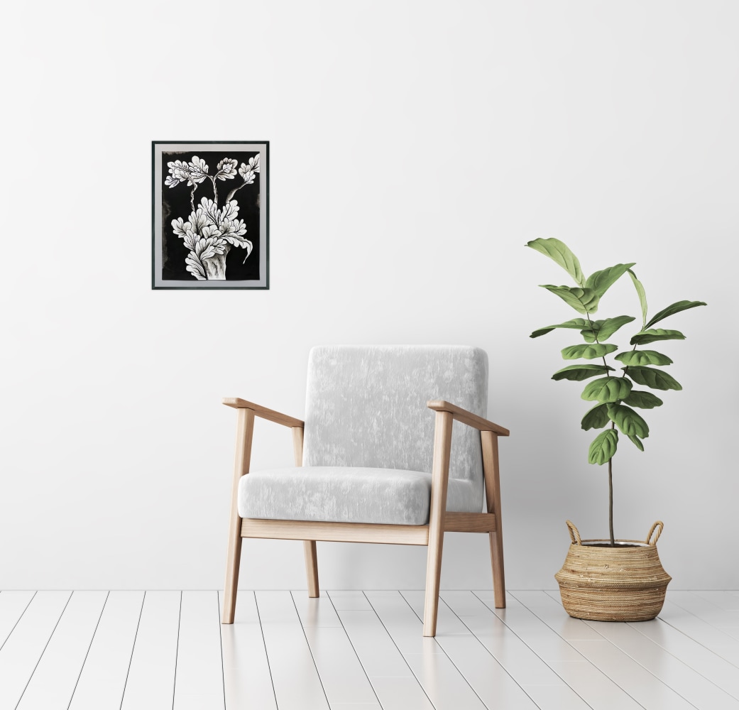 Mockup of the art hanging on a wall