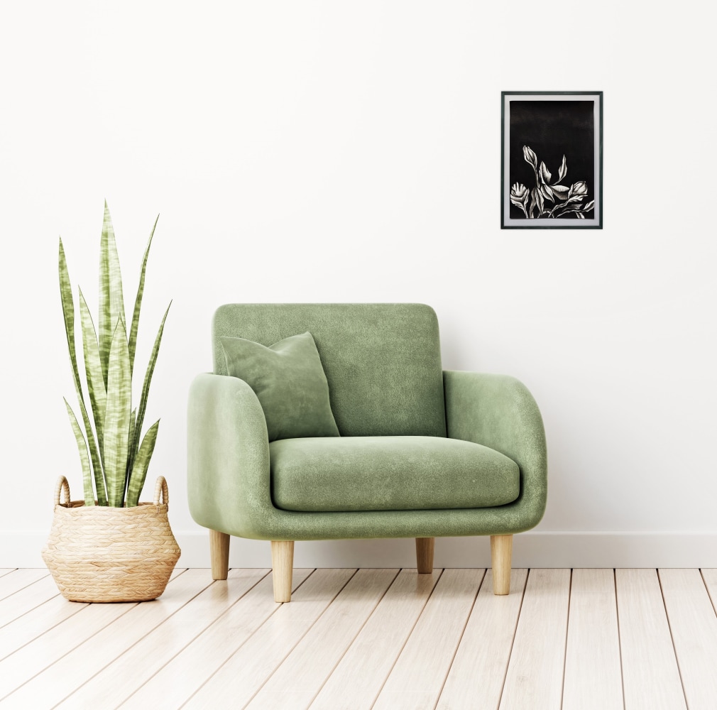 Mockup of the art hanging on a wall