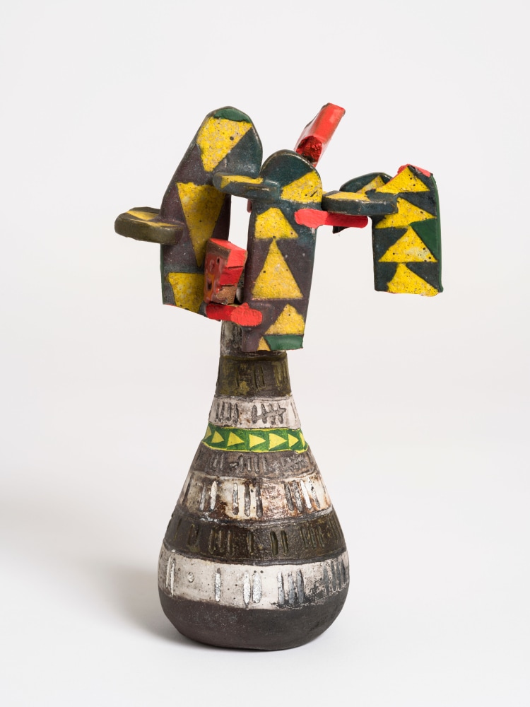 An abstract ceramic sculpture by Brad Eberhard