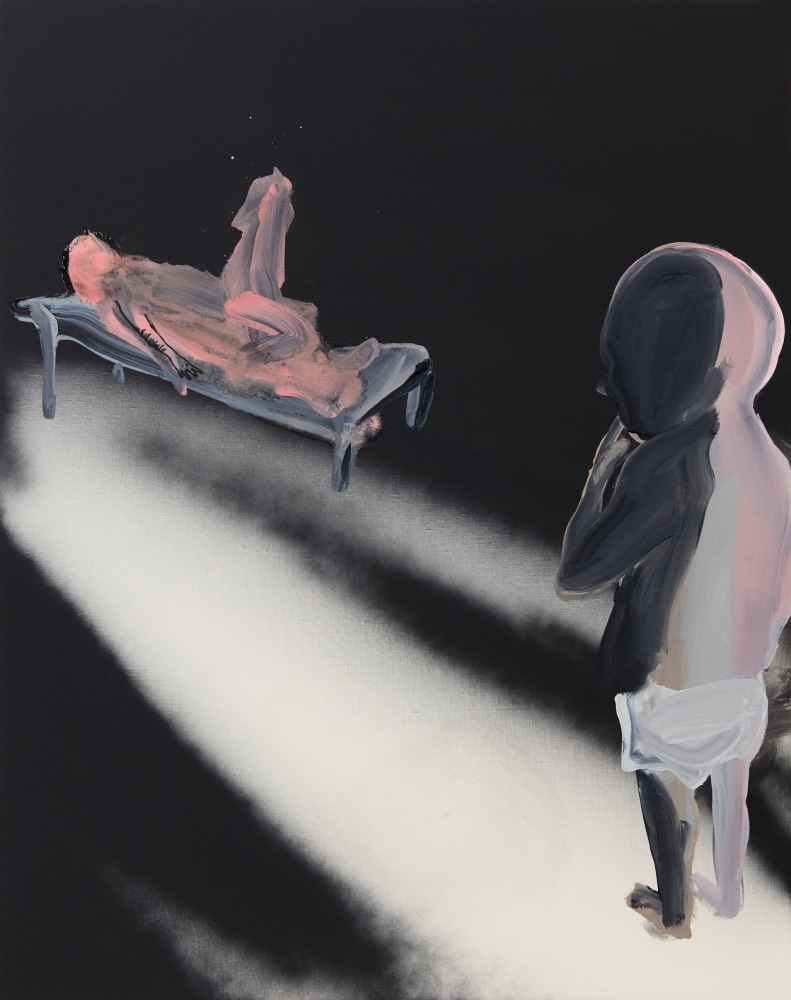 Tala Madani
Sleepwalker, 2020
oil on linen
38 x 30 x 1 1/2 inches
(96.5 x 76.2 x 3.8 cm)
Photo by Lee Thompson