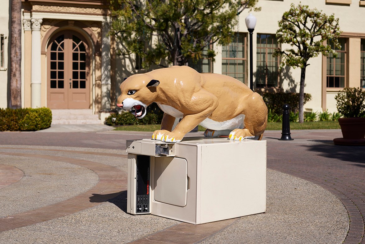Will Boone, P-22&amp;nbsp;(2020), enamel on bronze, 46 1/2 x 71 3/4 x 27 inches, Presented at Frieze Projects Los Angeles 2020 by David Kordansky Gallery, Los Angeles and Karma, New York, Installation view

&amp;nbsp;