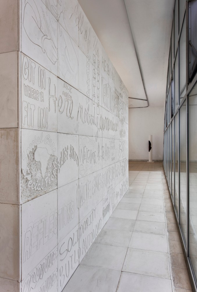 &amp;nbsp;Lauren Halsey,&amp;nbsp;The Crenshaw District Hieroglyph Project (Prototype Architecture), 2018, Installation view,&amp;nbsp;Made in L.A., June 3 &amp;ndash; September 2, 2018, Hammer Museum, Los Angeles, Photo by Brian Forrest&amp;nbsp;