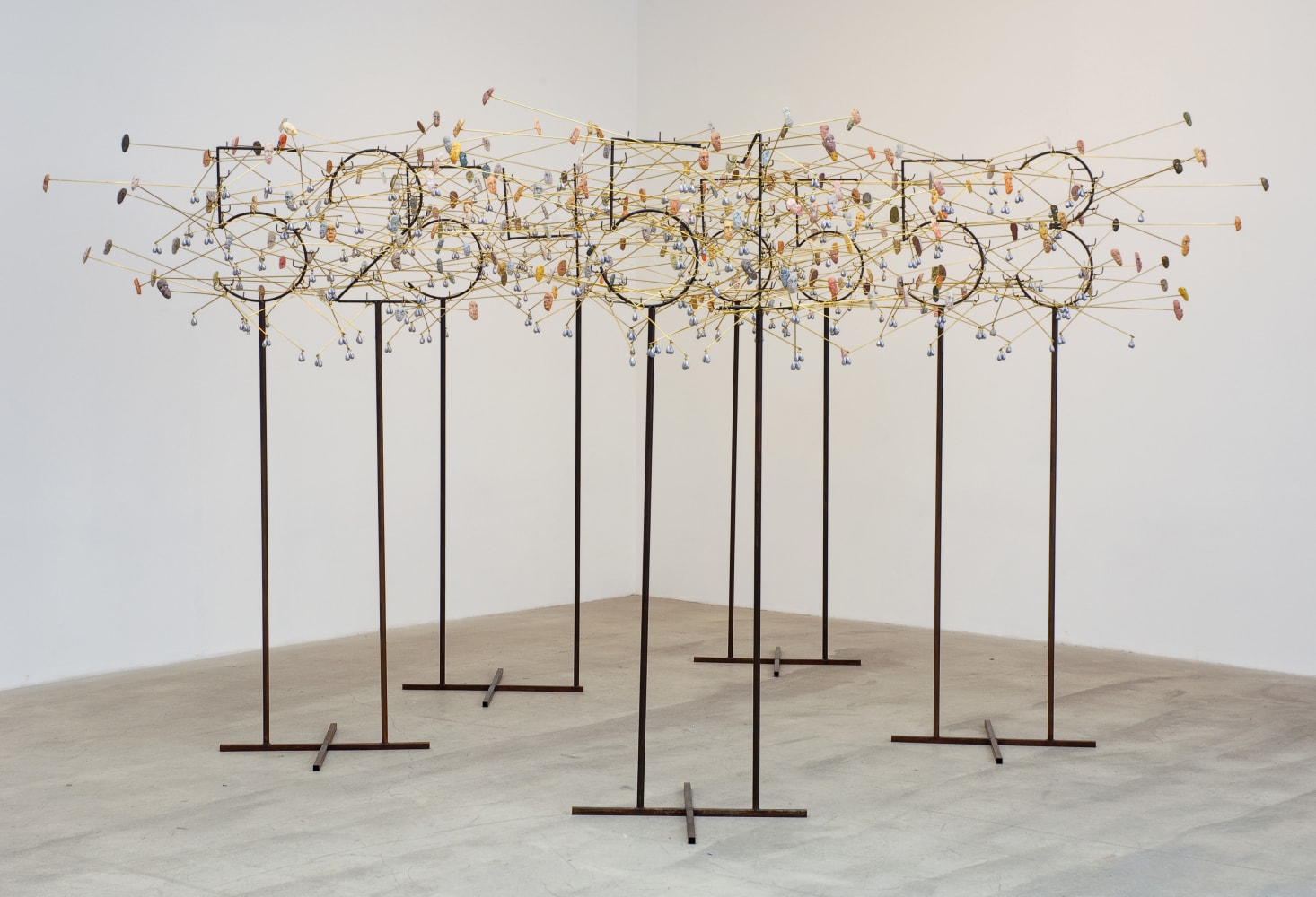 Evan Holloway
51-55, 2009
steel, Sculptamold, lead, and paint
each unit approximately 68 x 48 x 40 inches
(172.7 x 121.9 x 101.6 cm)