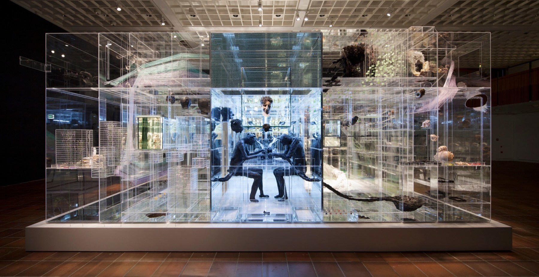 David Altmejd,&amp;nbsp;The Flux and the Puddle, 2014, Plexiglas, quartz, polystyrene, expandable foam, epoxy clay, epoxy gel, resin, synthetic hair, clothing, leather shoes, thread, mirror, plaster, acrylic paint, latex paint, metal wire, glass eyes, sequin, ceramic, synthetic flowers, synthetic branches, glue, gold, feathers, steel, coconuts, aqua resin, burlap, lighting system including fluorescent lights, Sharpie ink, wood, coffee grounds, and polyurethane foam, 129 x 252 x 281 inches, (327.7 x 640.1 x 713.7 cm)

Installation view,&amp;nbsp;The Flux and the Puddle,&amp;nbsp;Louisiana Museum of Modern Art, Humleb&amp;aelig;k, Denmark, November 12, 2015 &amp;ndash; January 31, 2016, Photo by Poul Buchard / Brondum and Co., Courtesy of the Louisiana Museum of Modern Art