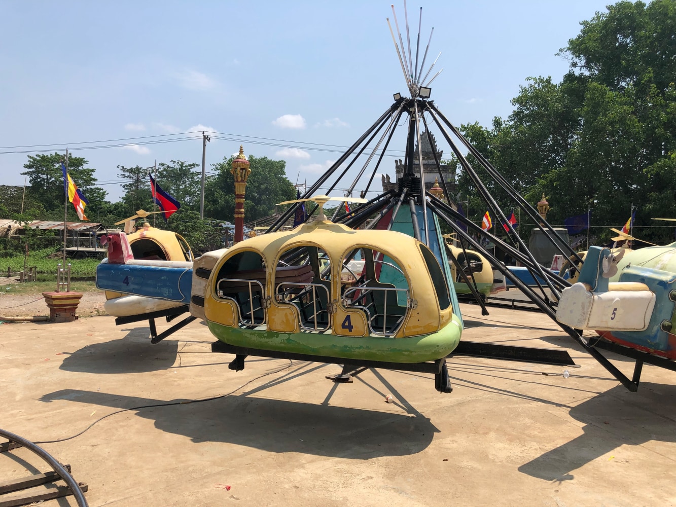 Helicopter carnival ride, Battambang, Cambodia. Photo: Matthew Brannon, 2019
