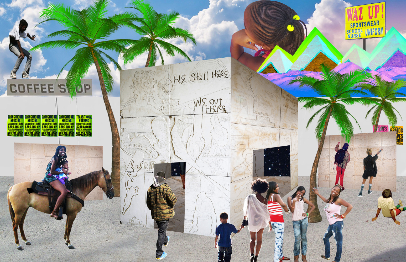 &amp;nbsp;Lauren Halsey, South Central El Aye Hieroglyphic Fubu Architecture (Rendering I), 2015, digital collage, dimensions variable&amp;nbsp;