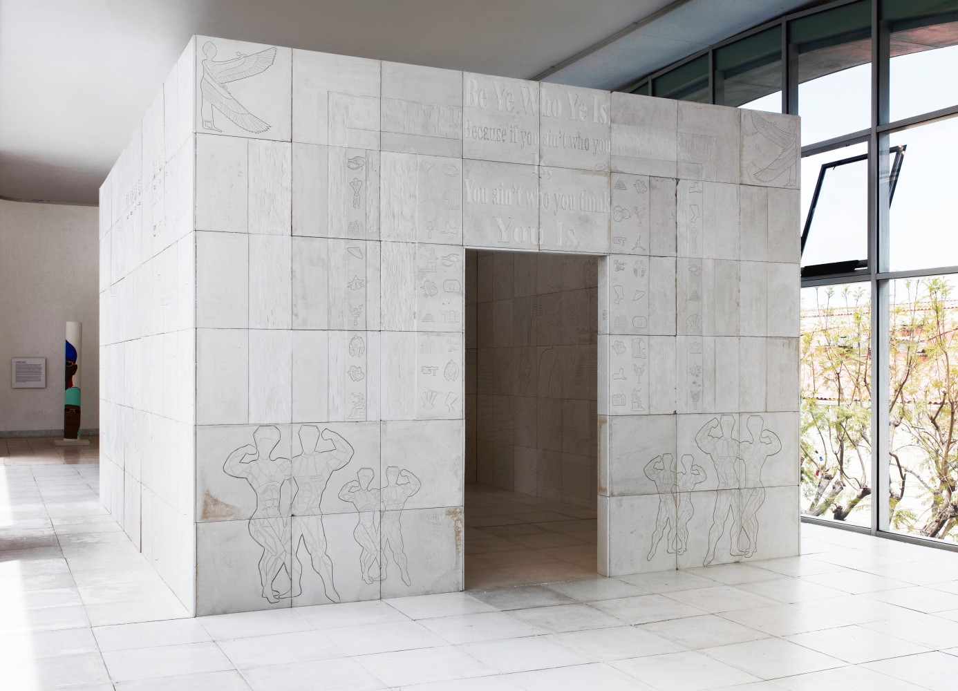 &amp;nbsp;Lauren Halsey,&amp;nbsp;The Crenshaw District Hieroglyph Project (Prototype Architecture), 2018, Installation view,&amp;nbsp;Made in L.A., June 3 &amp;ndash; September 2, 2018, Hammer Museum, Los Angeles, Photo by Brian Forrest&amp;nbsp;