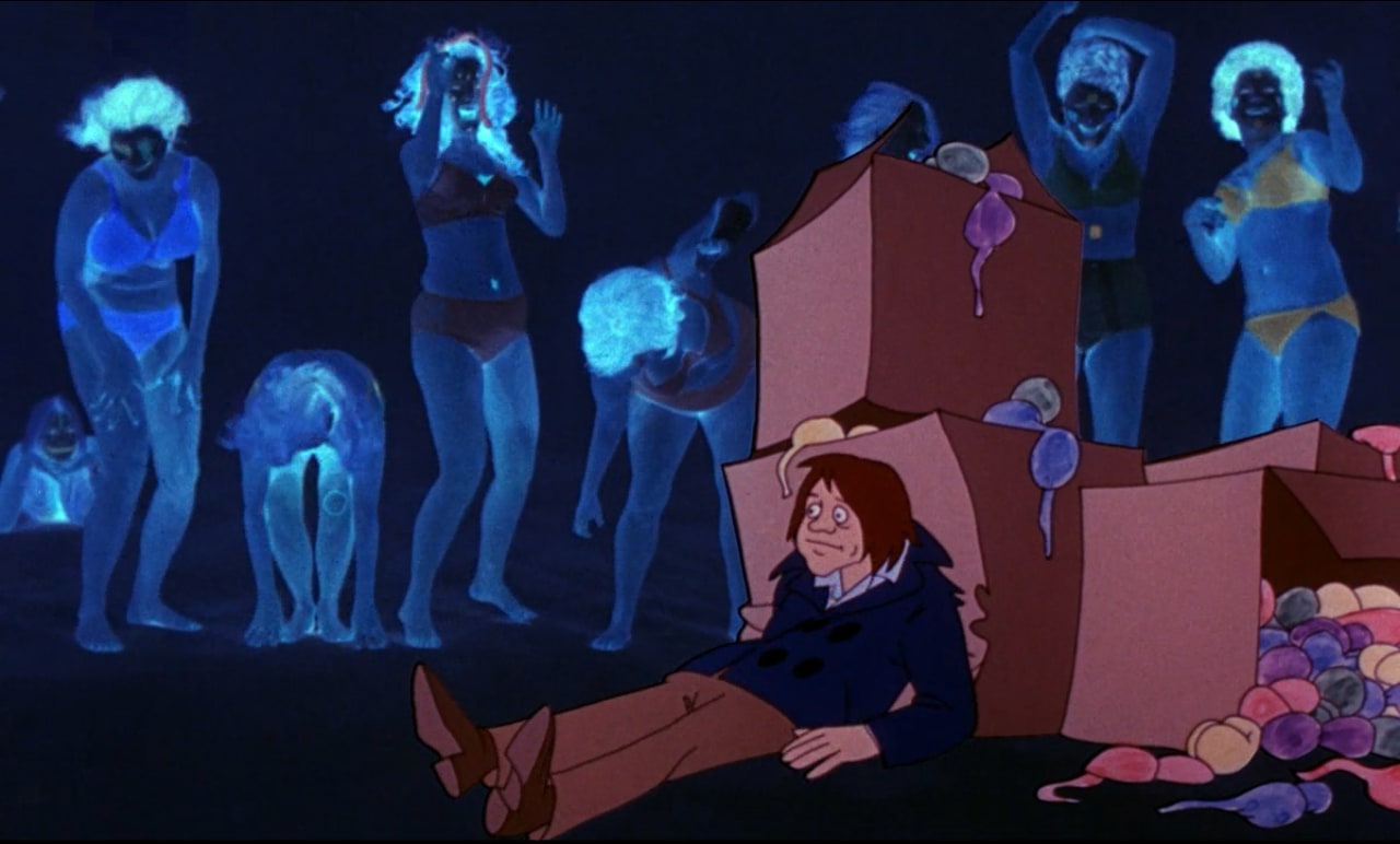 Film still from Heavy Traffic, 1973, written and directed by Ralph Bakshi