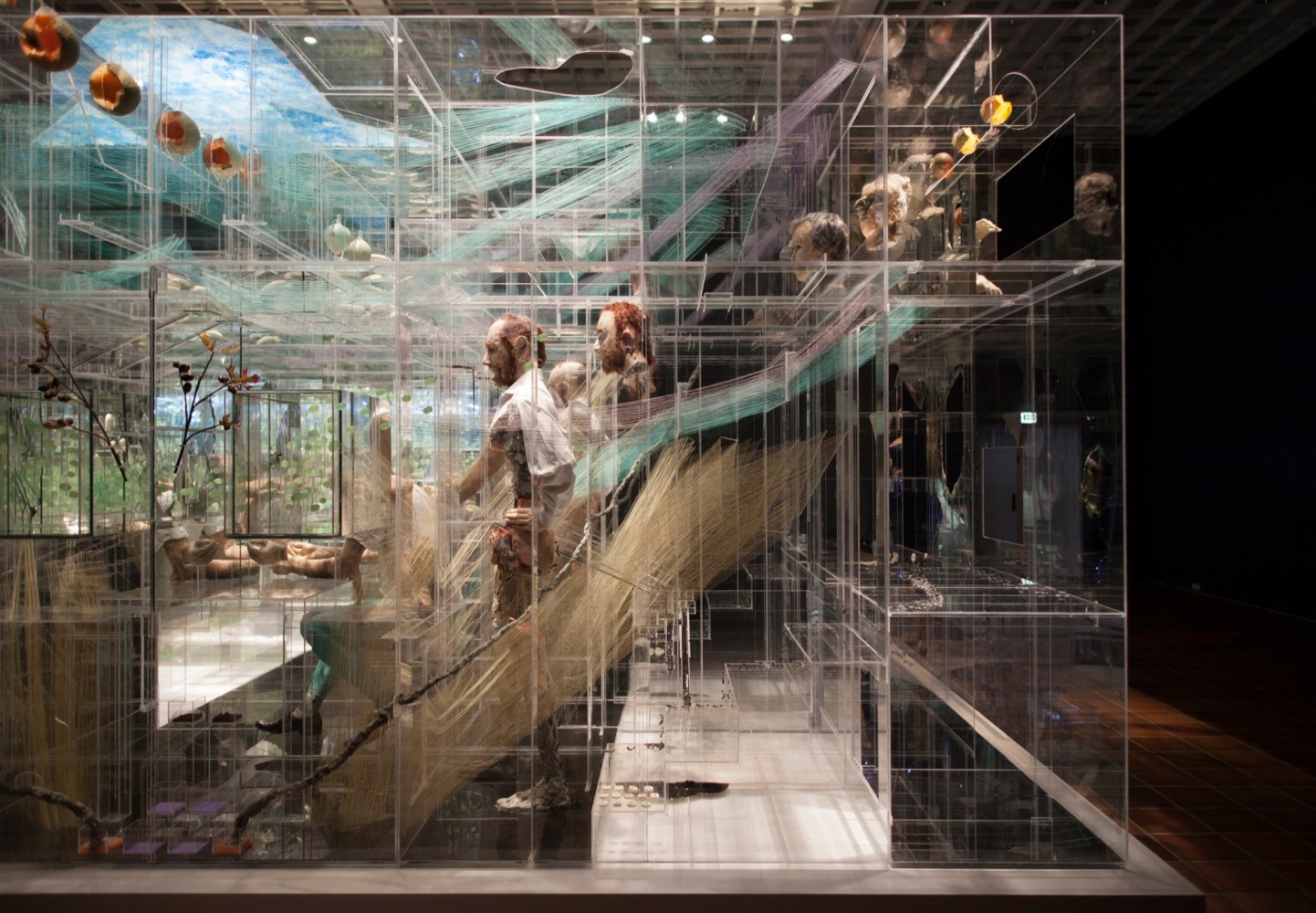 David Altmejd,&amp;nbsp;The Flux and the Puddle, 2014, Plexiglas, quartz, polystyrene, expandable foam, epoxy clay, epoxy gel, resin, synthetic hair, clothing, leather shoes, thread, mirror, plaster, acrylic paint, latex paint, metal wire, glass eyes, sequin, ceramic, synthetic flowers, synthetic branches, glue, gold, feathers, steel, coconuts, aqua resin, burlap, lighting system including fluorescent lights, Sharpie ink, wood, coffee grounds, and polyurethane foam, 129 x 252 x 281 inches, (327.7 x 640.1 x 713.7 cm)

Installation view,&amp;nbsp;The Flux and the Puddle,&amp;nbsp;Louisiana Museum of Modern Art, Humleb&amp;aelig;k, Denmark, November 12, 2015 &amp;ndash; January 31, 2016, Photo by Poul Buchard / Brondum and Co., Courtesy of the Louisiana Museum of Modern Art