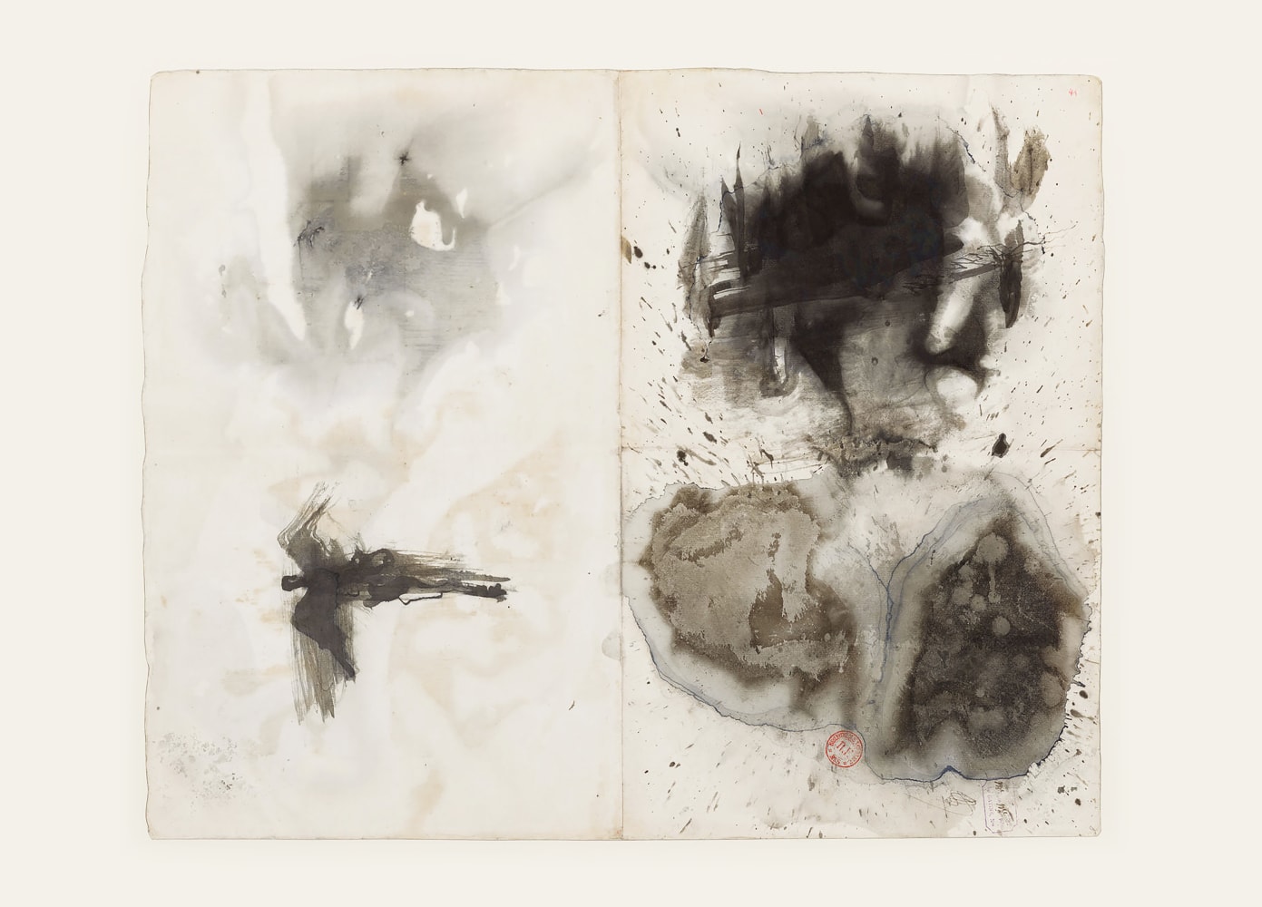 Victor Hugo,&amp;nbsp;Taches (Stains), c. 1875, black and gray-blue ink and wash on paper, 17 7/16 &amp;times; 21 5/8 inches (44.3 &amp;times; 55 cm), Collection of Biblioth&amp;egrave;que nationale de France, Paris