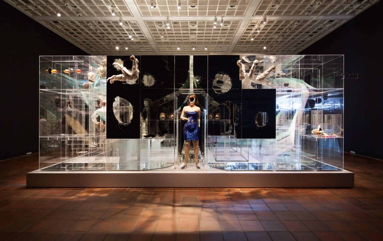 David Altmejd,&amp;nbsp;The Flux and the Puddle, 2014, Plexiglas, quartz, polystyrene, expandable foam, epoxy clay, epoxy gel, resin, synthetic hair, clothing, leather shoes, thread, mirror, plaster, acrylic paint, latex paint, metal wire, glass eyes, sequin, ceramic, synthetic flowers, synthetic branches, glue, gold, feathers, steel, coconuts, aqua resin, burlap, lighting system including fluorescent lights, Sharpie ink, wood, coffee grounds, and polyurethane foam, 129 x 252 x 281 inches, (327.7 x 640.1 x 713.7 cm)

Installation view,&amp;nbsp;The Flux and the Puddle,&amp;nbsp;Louisiana Museum of Modern Art, Humleb&amp;aelig;k, Denmark, November 12, 2015 &amp;ndash; January 31, 2016, Photo by Poul Buchard / Brondum and Co., Courtesy of the Louisiana Museum of Modern Art