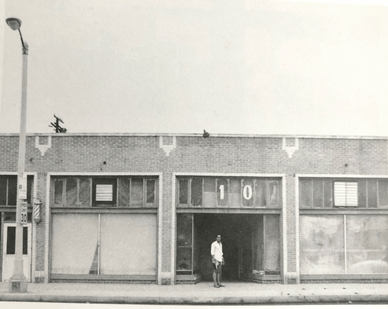 Fred Eversley in front of his Venice Beach&amp;nbsp;studio, c. 1970
Photo by Wayne McCall, sourced from Roland Jacopetti,&amp;nbsp;Rescued Buildings, Santa Barbara: Carpa Press, 1977