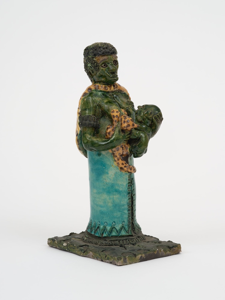 Akinsanya Kambon The Superhuman Earth Mother, 2007, Raku fired ceramic, 10 1/2 x 4 x 5 1/2 inches