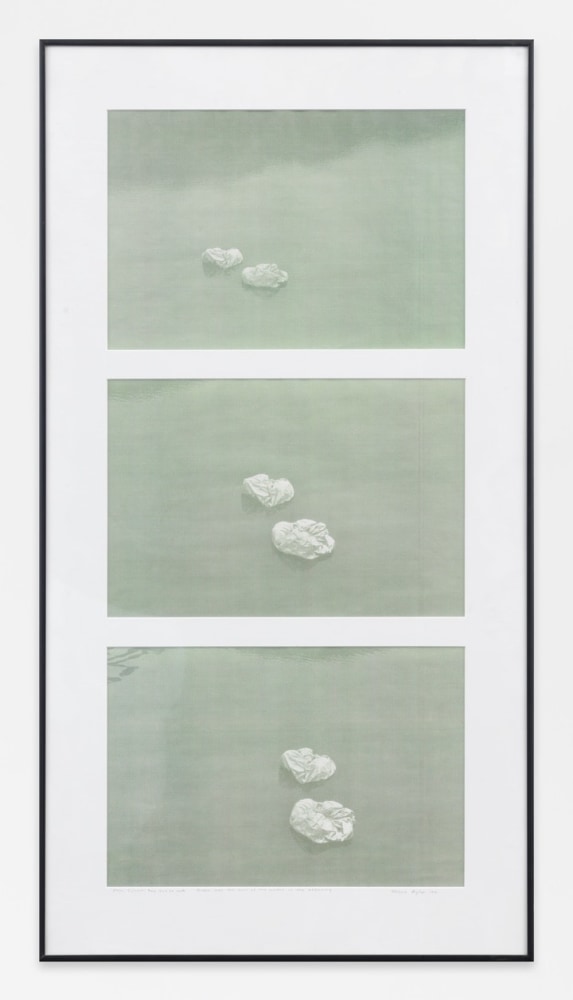 Helène Aylon  two sacs en route, Water colors - Green Glow, 1990