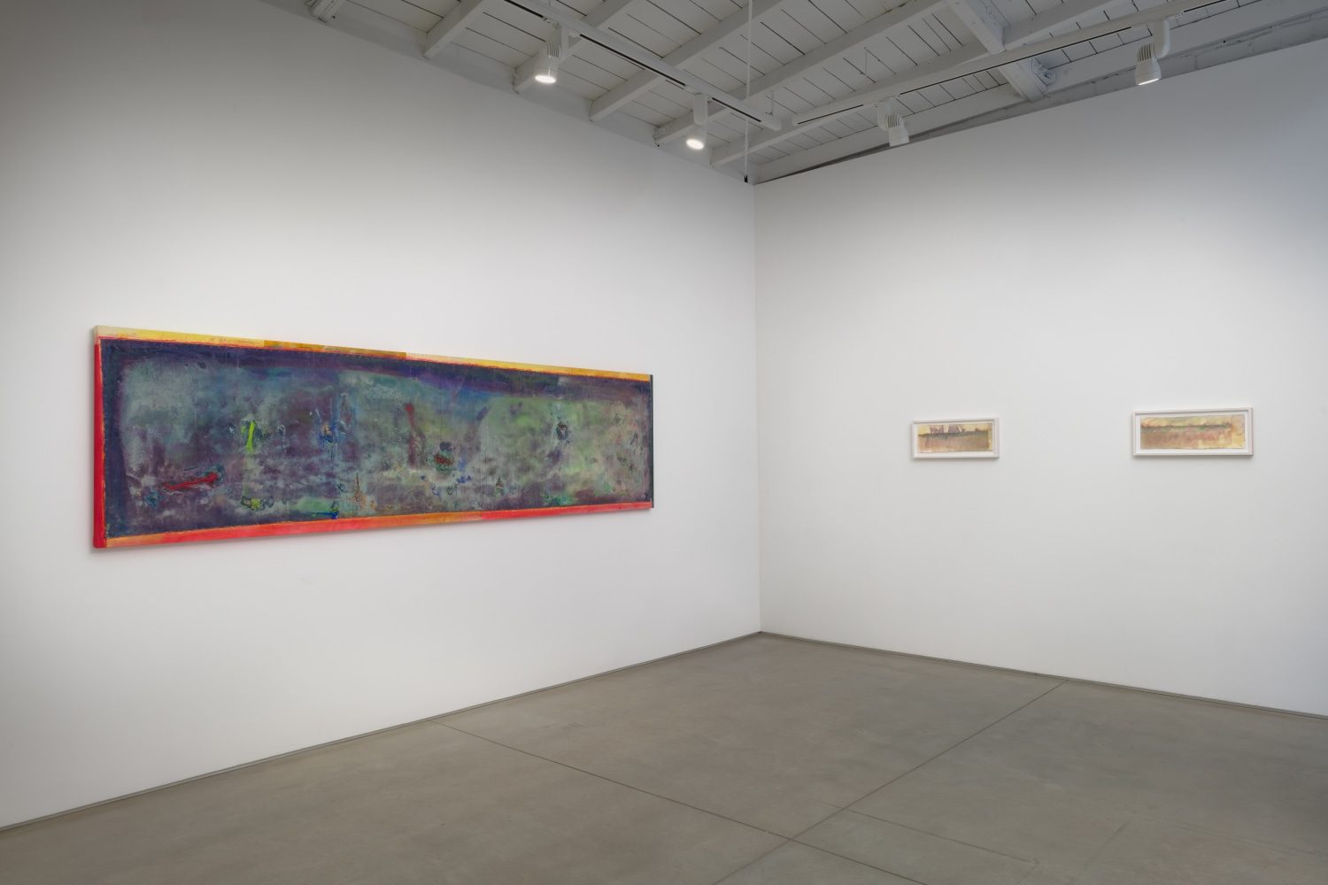 Installation view of Frank Bowling: Works on Paper, 2020 - 2023