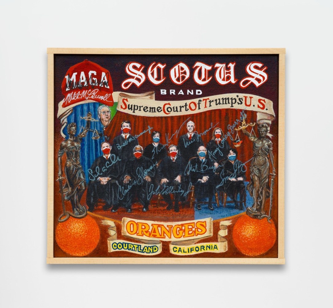 Maga Scotus Brand, 2022 Acrylic on canvas 10 x 11 inches