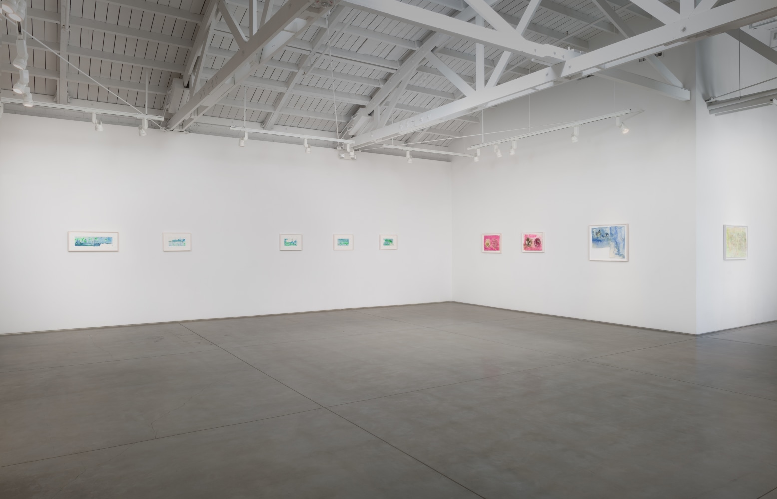 Installation view of Frank Bowling: Works on Paper, 2020 - 2023