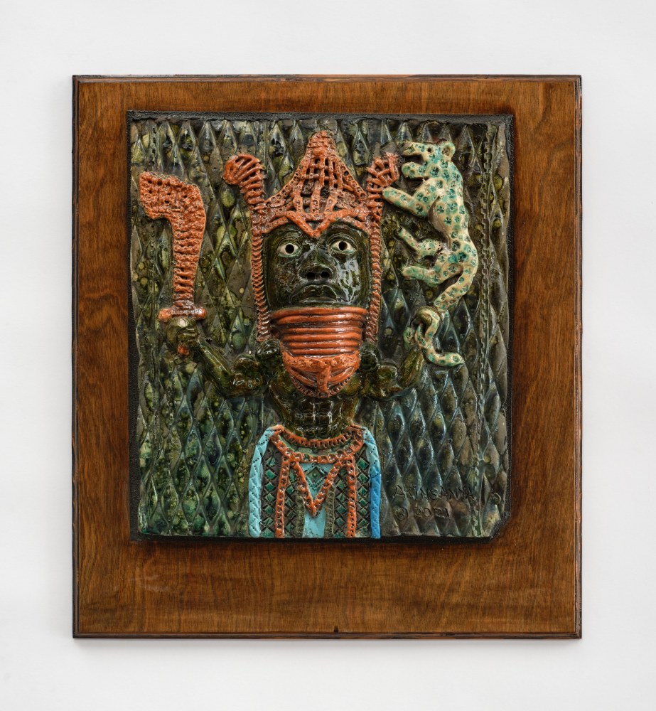 Akinsanya Kambon Warrior King Ceremonial Sword , 2022 Raku fired ceramic 21 x 19 x 4 inches