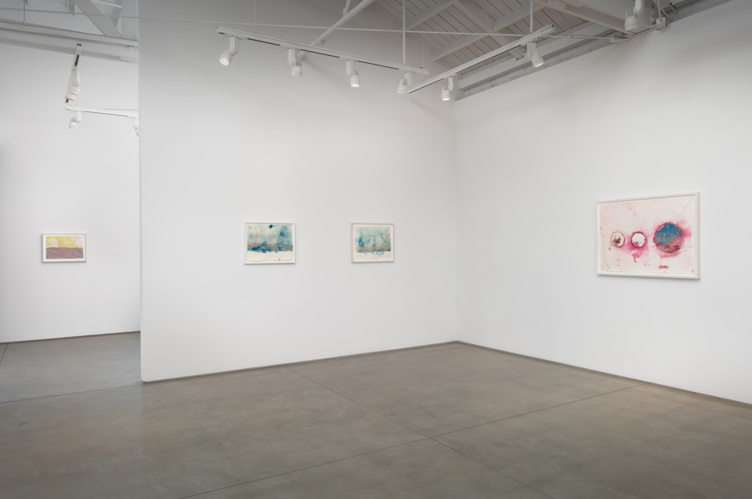 Installation view of Frank Bowling: Works on Paper, 2020 - 2023
