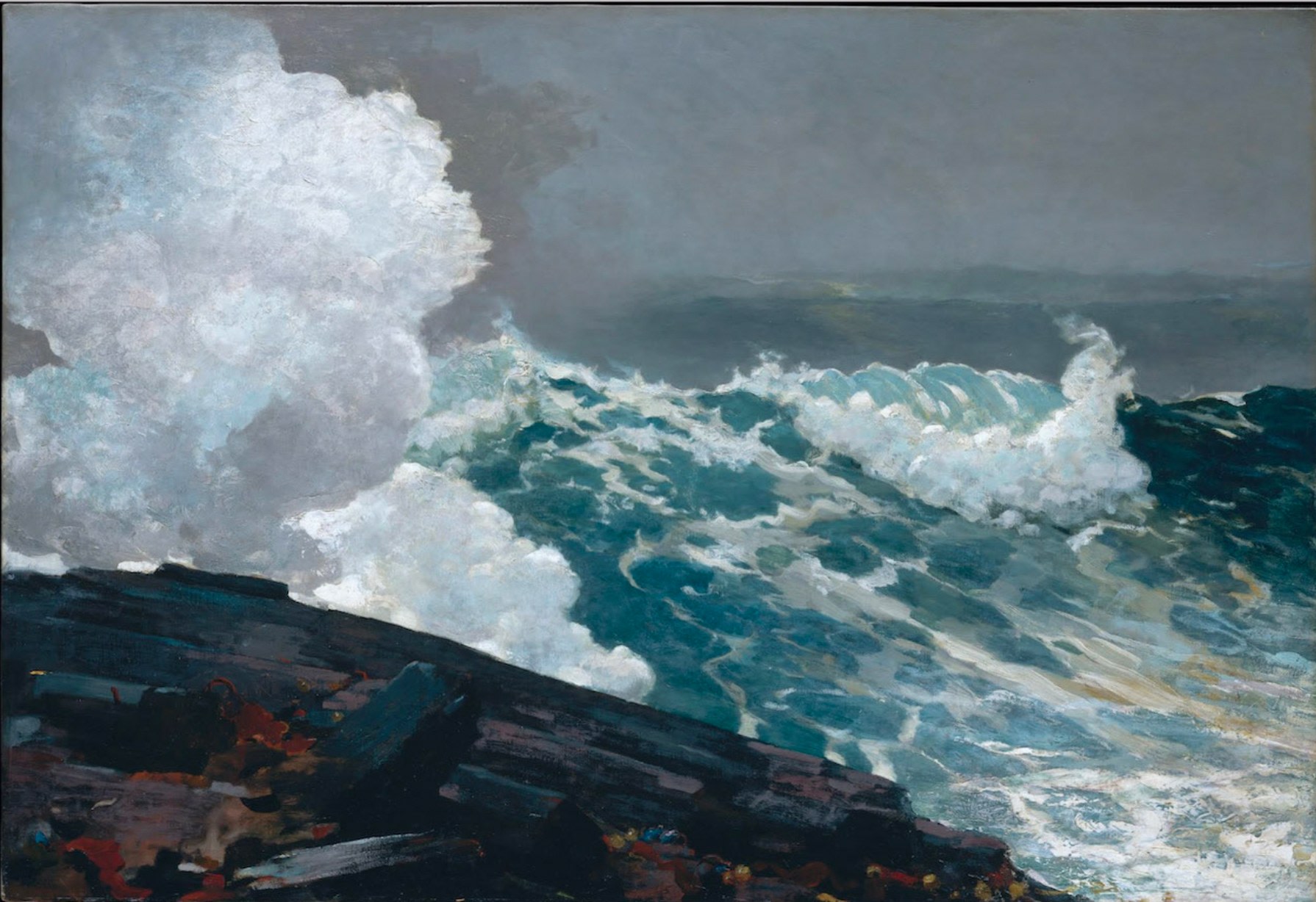 Winslow Homer,&amp;nbsp;Northeaster,&amp;nbsp;1895; reworked by 1901,&amp;nbsp;Oil on canvas,&amp;nbsp;34 1/2 x 50 in, 87.6 x 127 cm, Collection of the MET Museum,&amp;nbsp;Gift of George A. Hearn